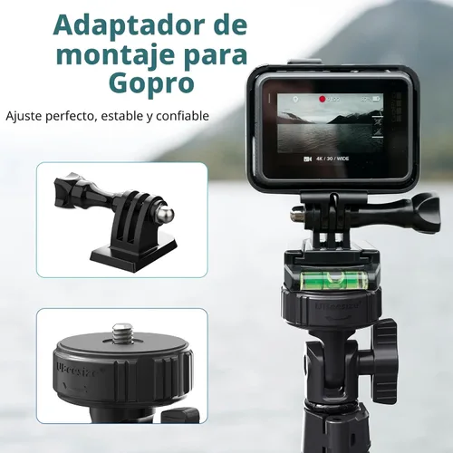Vista 6 de UBeesize Trípode de teléfono de 62 pulgadas y palo para selfies, trípode para cámara con control remoto inalámbrico y soporte para teléfono