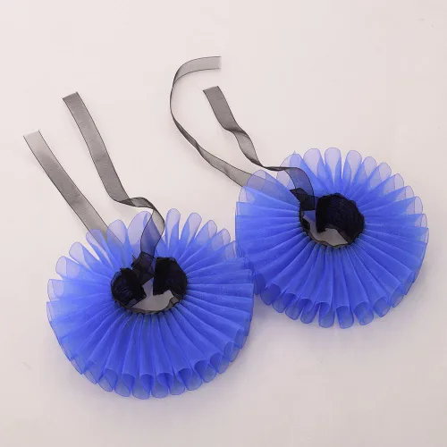 Vista 23 de GRACEART Elizabethan Dickens Ruff Cuello Payaso Collar Elizabeth Muñeca Ruffs Ruffle Cuff Bandas