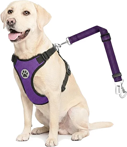 Vista 11 de Lukovee Cinturón de seguridad para perro para el coche, arnés de coche ajustable para perros grandes, medianos y pequeños, cinturón de seguridad