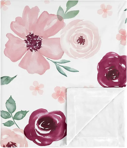 Vista 9 de Sweet Jojo Designs Manta suave para bebé (rosa/gris bohemio floral) para niñas, bebés, recién nacidos, niños pequeños, 30 x 36 pulgadas, manta