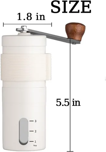 Vista 6 de Molinillo de café manual para uso doméstico, material de acero inoxidable 304, ajuste ajustable, con rebabas de café expreso de mano de cerámica
