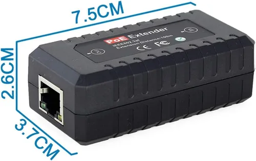 Vista 7 de PoE Extensor Ethernet Repetidor 1 Puerto 10/100, PoE Switch Splitter, IEEE802.3af para Sistemas de Seguridad Cámara IP, Teléfono IP Red PoE Extensor