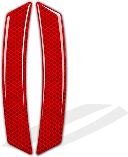 Vista 8 de muekzru 2 unidades de calcomanías reflectantes para marca lateral de parachoques de coche, accesorios exteriores automotrices para reflector