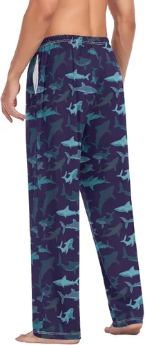 Vista 6 de Pantalones de pijama de cuadros blancos y negros para hombre, pantalones de descanso separados suaves para hombres