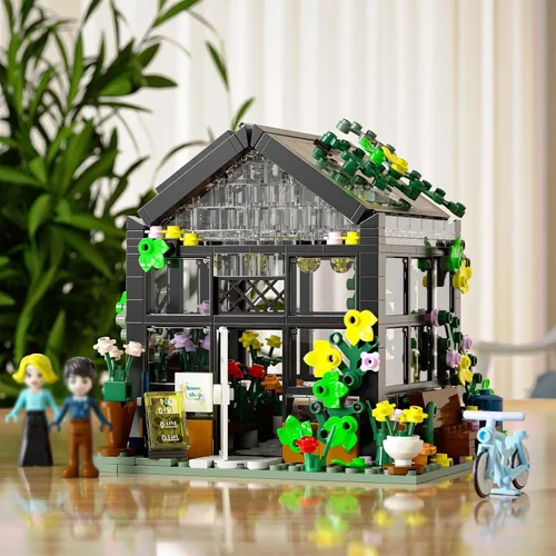Vista 6 de QLT QIAOLETONG Juego de construcción de casa de flores, compatible con Lego Flowers House crea elegancia y ambiente cálido, con hermosa caja
