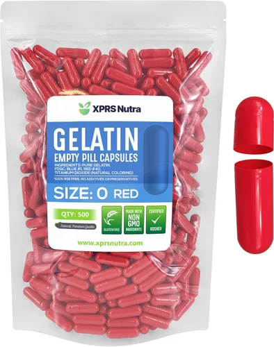 Vista 32 de XPRS Nutra Size 0 Empty Capsules - 100 Count Empty Gelatin Capsules - Pills DIY Capsule Filling - Pure Bovine Pill Gel Caps for Do-It-Yourself