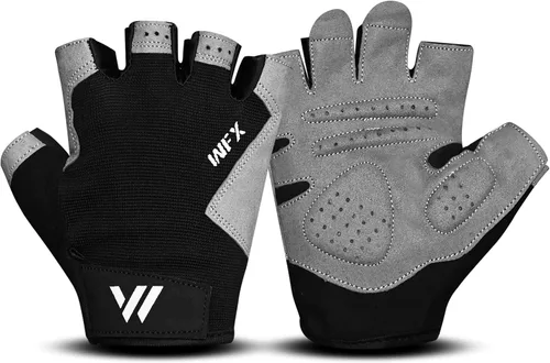 Vista 8 de WESTWOOD FOX Guantes de gimnasio para entrenamiento de fitness, antideslizantes, absorben los golpes, guantes de levantamiento de pesas, agarre
