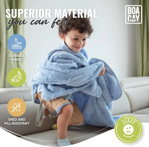Vista 7 de BOACAY Manta de viaje para niños pequeños para avión, automóvil, manta suave para niños para guardería, almohada para niñas, niños con clip
