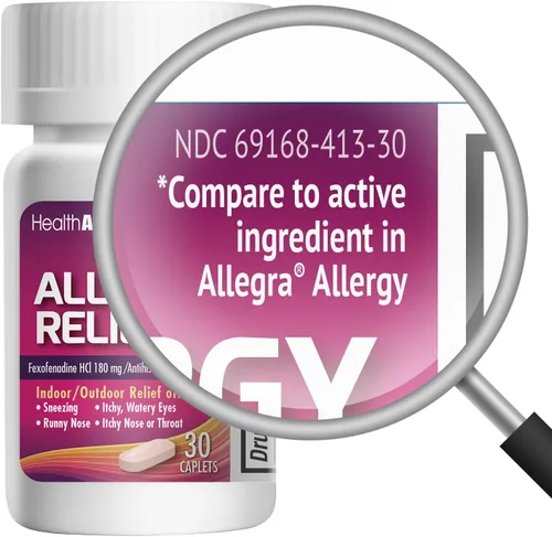 Vista 2 de HealthA2Z Clorhidrato de fexofenadina 180 mg, antihistamínico para alivio de alergias, antihistamínico 24 horas para alivio de alergias