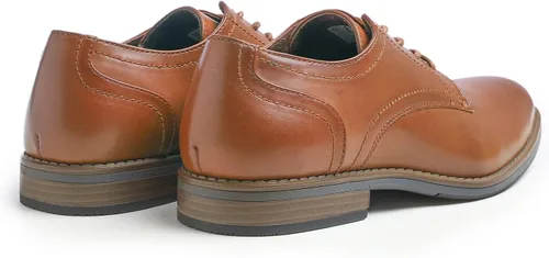Vista 5 de FEVERSOLE Zapatos Derby casuales de cuero vegano Oxford para hombre