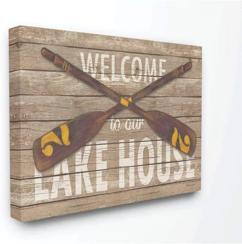 Vista 10 de Stupell Industries Welcome Lake House - Placa de pared con diseño de palabras de casa de campo, 10 x 15, multicolor