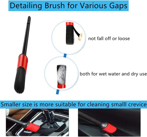 Vista 7 de Fitosy Kit de cepillo de limpieza de polvo para interior de coche, putty de silicona suave para ventilaciones del salpicadero, cepillos de detalle