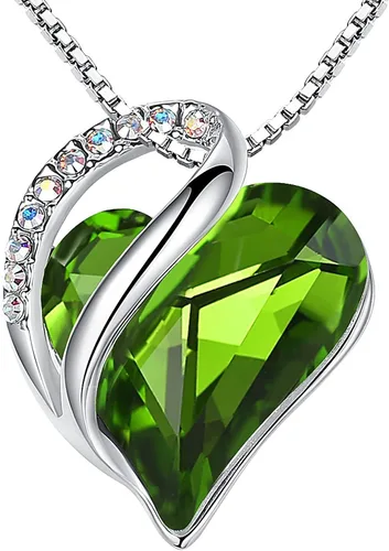 Vista 20 de Leafael - Collares para mujer, dije de corazón de amor infinito con cristales de piedra natal, cadena chapada en plata de 18 + 2 pulgadas, regalo