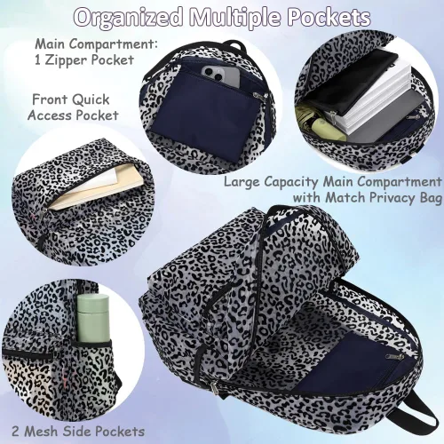 Vista 4 de Meisohua Mochila para niñas para escuela primaria y secundaria para niños, mochila de malla ligera para niñas, mochila casual para viajes, Negro