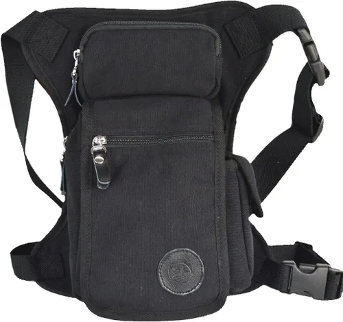 Vista 21 de Canvas Drop Leg Bag Outdoor Waist Pack for Men Women Tactical Military Motorcycle Bike Cycling Multi-Pocket Waist Fanny Pouch Travel Hiking Climbing