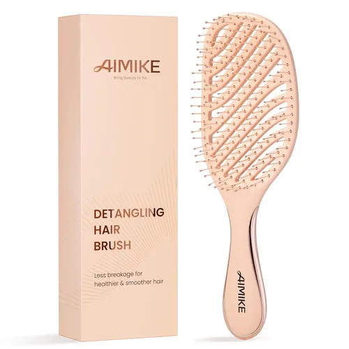 Vista 11 de AIMIKE Cepillo de pelo flexible en espiral para cabello fino, desenredante 2-Púrpura