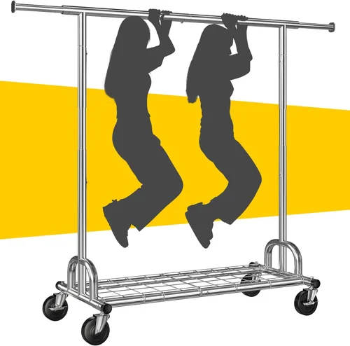 Vista 11 de Raybee Perchero resistente para ropa, estantes para ropa para colgar ropa pesada 200+, perchero enrollable para ropa con capacidad de carga de 485