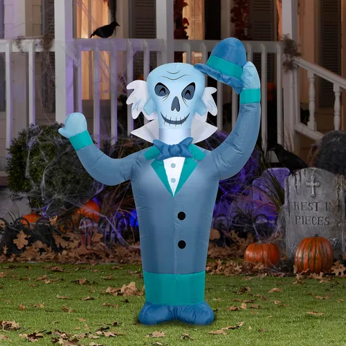 Vista 2 de Airblown - Mansión embrujada inflable para hacer autostop fantasmas de Disney para decoración de Halloween (Ezra)