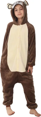 Vista 5 de Disfraz de franela para niños, disfraz de Halloween, Pascua, animales, cosplay para niñas y niños, una pieza