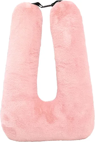 Vista 11 de Almohada de viaje para automóvil (28 x 18 pulgadas), almohada en forma de U, almohada de sueño de viaje de larga distancia para soporte de cabeza