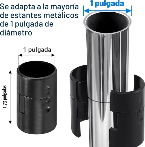 Vista 2 de 8 clips de alambre de metal para estantería de poste de 1 pulgada, 4 pares de reemplazos de plástico