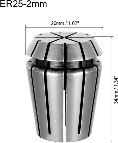 Vista 2 de uxcell ER25 0.079 in Spring Collet Chuck para máquina de grabado CNC Torno herramienta de fresado