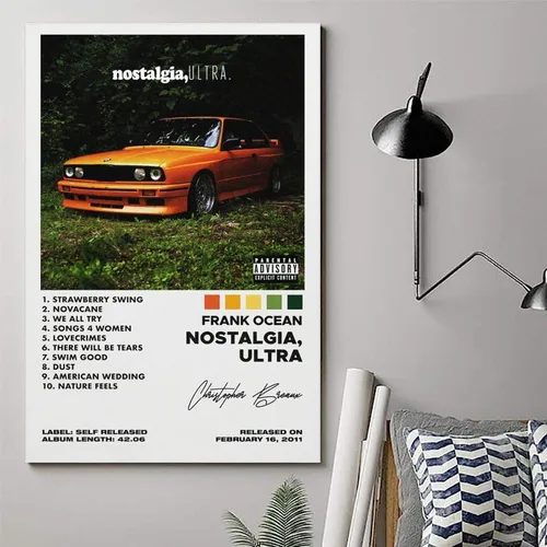 Vista 6 de WOODBU Frank - Póster de Nostalgia del Océano Ultra para portada de álbum, lienzo, arte de pared, póster de sala de estar, dormitorio, pintura de 12