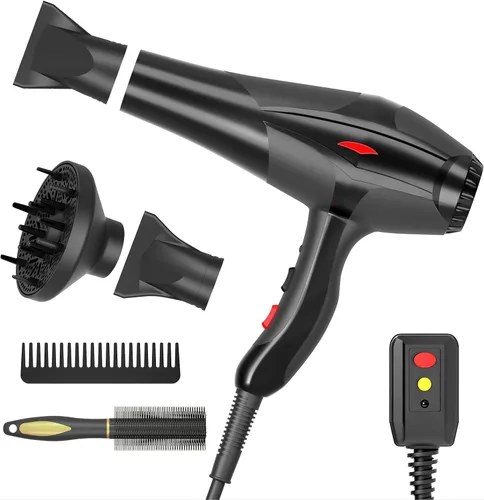 Vista 10 de Secador de Pelo, Secador Iónico Profesional con Difusor para Cabello Rizado, 2400W Potente Secador de Pelo de Secado Rápido para Mujeres y Hombres