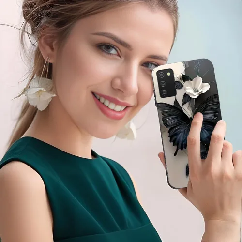 Vista 5 de Paquete de 2 fundas para Samsung Galaxy A03S a prueba de golpes, diseño delgado, antideslizante, funda para Galaxy A03S (negro)