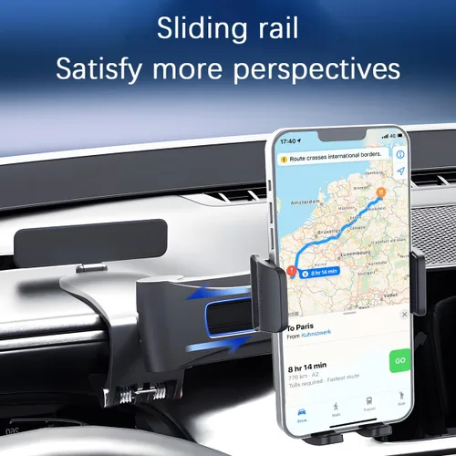 Vista 4 de Soporte multifuncional para teléfono de automóvil, espejo retrovisor para vehículo, soporte para teléfono celular, rotación de 360 grados, soporte