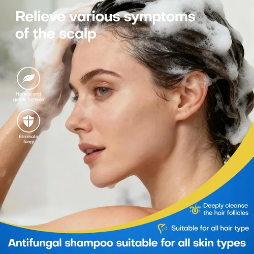 Vista 5 de Champú de psoriasis Dermatitis seborreica Antifúngico anticaspa Champú foliculitis copos Tratamiento del cuero cabelludo para hombres y mujeres