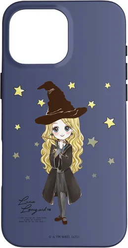 Vista 19 de Funda para iPhone 16 Harry Potter Luna Lovegood con cita y estrellas