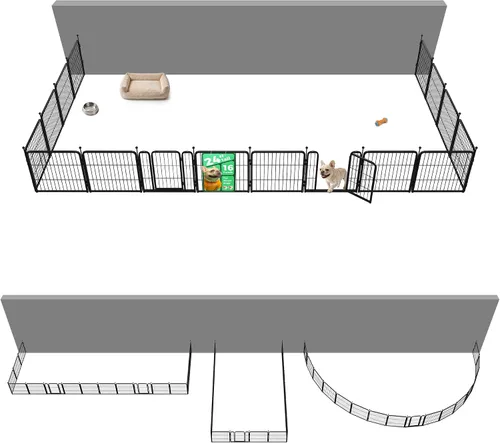 Vista 64 de FXW Rollick - Corralito para perros para patio, campamento con casa rodante, patentado, 24 pulgadas, 2 paneles Fácil instalación, resistente