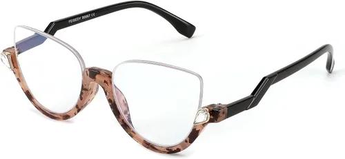 Vista 10 de FEISEDY Gafas de lectura para las mujeres moda medio marco ojo de gato gafas antideslumbrantes B0067 Negro