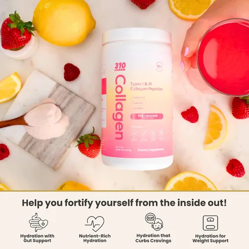 Vista 5 de 310 Nutrition Péptidos de colágeno para mujeres y hombres – Colágeno hidrolizado alimentado con pasto con ácido hialurónico, resveratrol, vitamina C