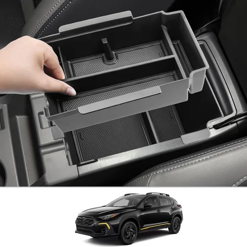 Vista 3 de CDEFG Bandeja organizadora de consola central Crosstrek 2024 2025 2026 para Subaru Crosstrek Hybrid Impreza 2024 2025 2026, accesorios para consola