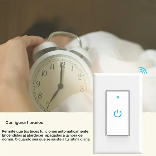 Vista 3 de Interruptor inteligente Wifi, interruptor de luz Wifi, 2 paquetes, compatible con Alexa y Google Home, control remoto de aplicación con función