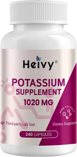 Vista 9 de Heivy Suplemento de Potasio 1020 mg, 120 Cápsulas Vegetarianas