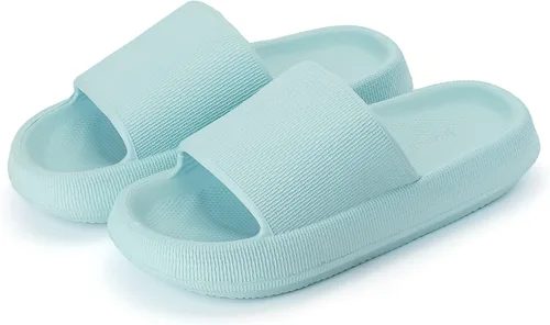 Vista 3 de Joomra - Sandalias acolchadas tipo pantuflas para mujeres y hombres, antideslizantes, de secado rápido, sandalias para baño, con suela gruesa
