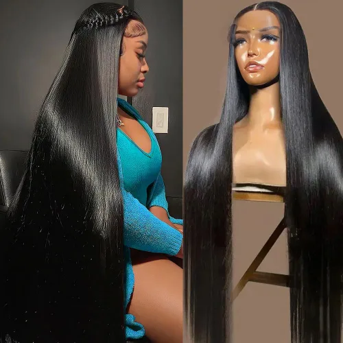 Vista 13 de Wear and Go - Peluca de encaje frontal 360 HD, cabello humano de 28 pulgadas, con encaje precortado, correa oculta, cordón invisible, sin pegamento