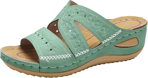 Vista 12 de Generic Sandalias ortopédicas de cuña con soporte de arco para mujer, sandalias informales de punta abierta, unisex para adultos