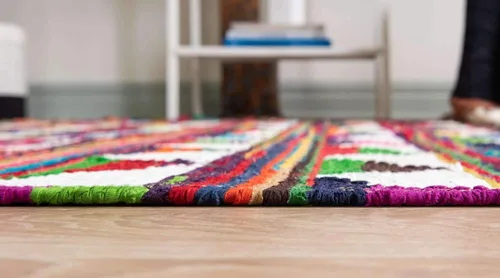 Vista 4 de Unique Loom Chindi Trellis Collection - Alfombra moderna, geométrica, colores brillantes, alfombra del suroeste