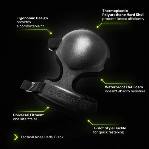 Vista 2 de GRITR Tactical Knee Pads for Work, Hunting, Construction, Gardening, Paintball w/Foam Padding, Hard Shell & Adjustable Straps - Heavy Duty