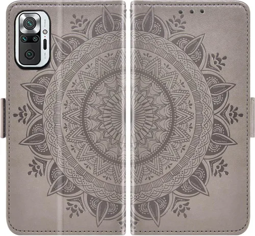 Vista 6 de Asuwish Compatible con Xiaomi Redmi Note 10 Pro - Funda tipo cartera de vidrio templado, protector de pantalla para tarjeta de crédito, correa