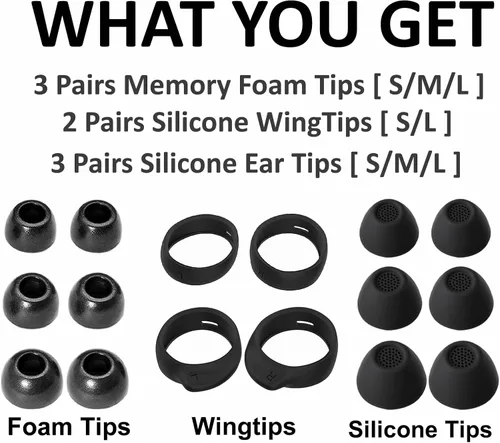 Vista 6 de A-Focus Juego de 8 pares de ganchos de espuma para las orejas de Galaxy Buds FE Memoyr de repuesto, cómodos auriculares con alas de ala, kit