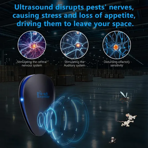 Vista 6 de 6 Pack 2026 Ultrasonic Repellent Indoor, Mouse Traps Insert Plug in, Pest Control Repellent Ant, Roach,Rodent, Mouse, Bugs, Mosquito, Spider, for