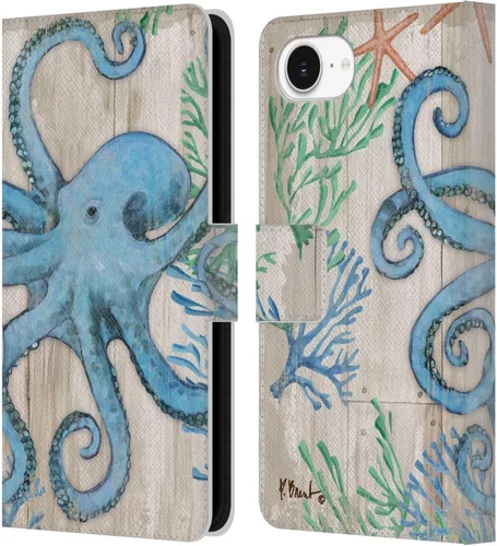 Vista 7 de Head Case Designs Officially Licensed Paul Brent Agate Mermaid Coastal Leather Wallet Case Compatible with Apple iPhone 16e / iPhone 17e