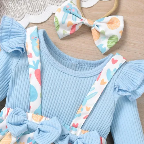 Vista 144 de Unutiylo Ropa de bebé recién nacida prematura con tirantes, traje de otoño e invierno, traje de manga larga con volantes
