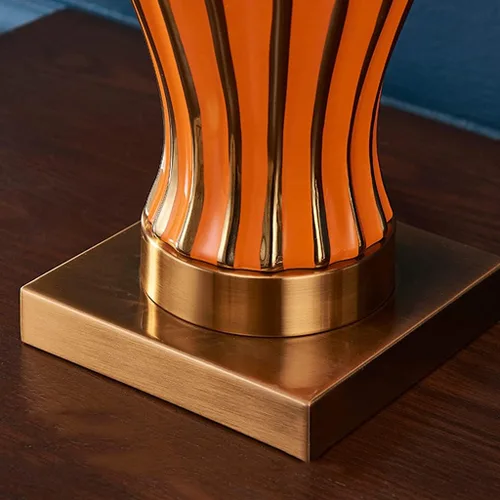 Vista 4 de Lámpara de mesa de cerámica china para sala de estar, decoración retro, lámpara de escritorio, dormitorio, cama, lámpara de luz cálida, estudio