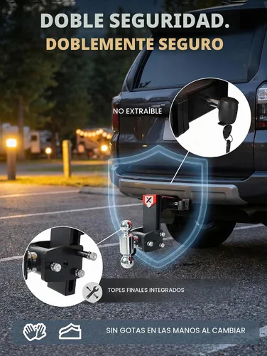 Vista 6 de Enganche de remolque ajustable joven, receptor de 2 pulgadas, caída